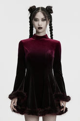Black/Red Long Sleeves Gradient Women's Gothic Dress